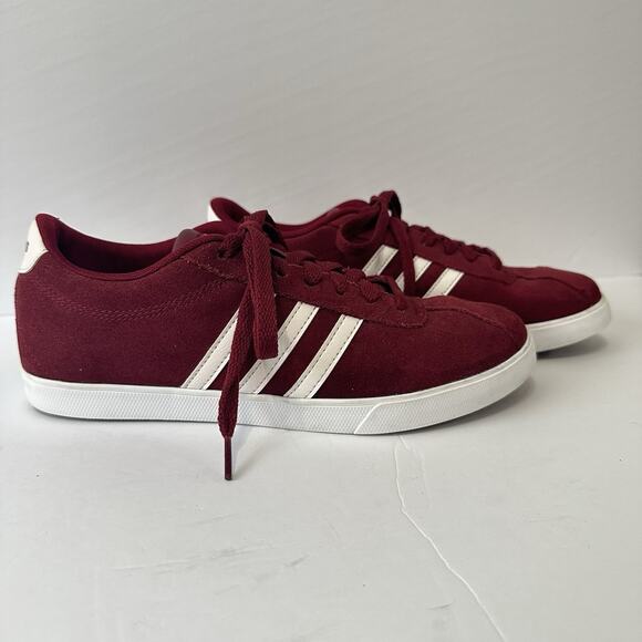 adidas Neo Courtset Sneakers size US 8.5 Red Suede White Stripes - Picture 1 of 8